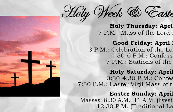 Holy Week Mass Schedule | Saint Marguerite Bourgeoys