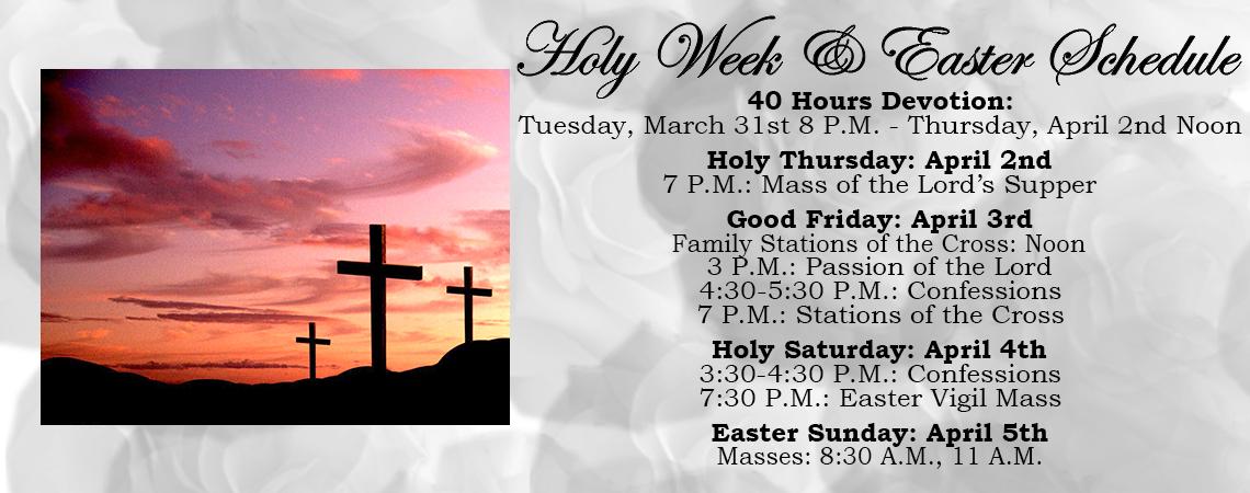 Holy Week Mass Schedule